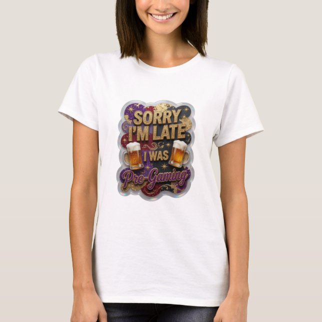 Striking Gold I WAS PRE GAMING Tee (Front)
