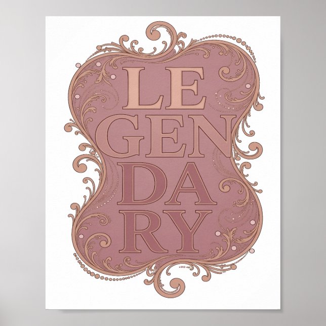 Striking Gold LEGENDARY 3D Text Art Poster (Front)