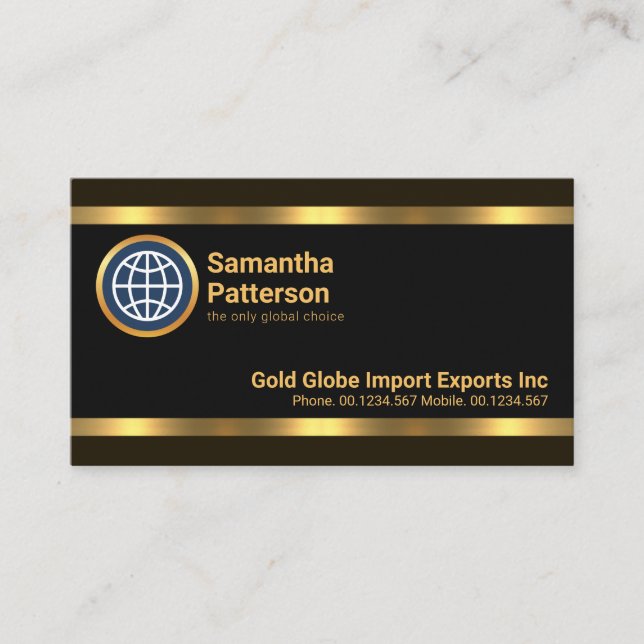 Striking Gold Lines Sales Marketing Business Card (Front)