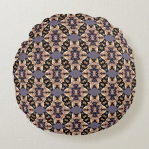 Striking Grey and Brown Bold Design Round Cushion