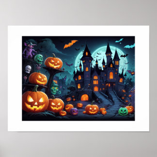 Striking Halloween Illustration Poster wallpaper