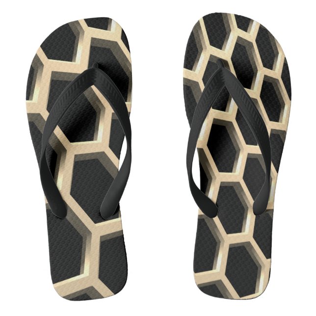 Striking Hexagon Pattern Design Thongs (Footbed)