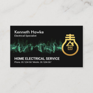 Striking Hot Electrical Lightning Gold Bulb Business Card