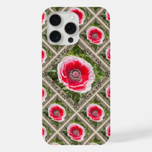 Striking iPhone Case with Red & White Poppies