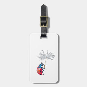 Striking Lady bug on a dandelion seed Luggage Tag