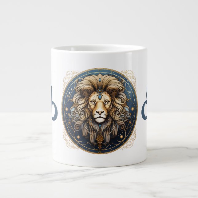Striking Leo Symbol Artwork Large Coffee Mug (Front)