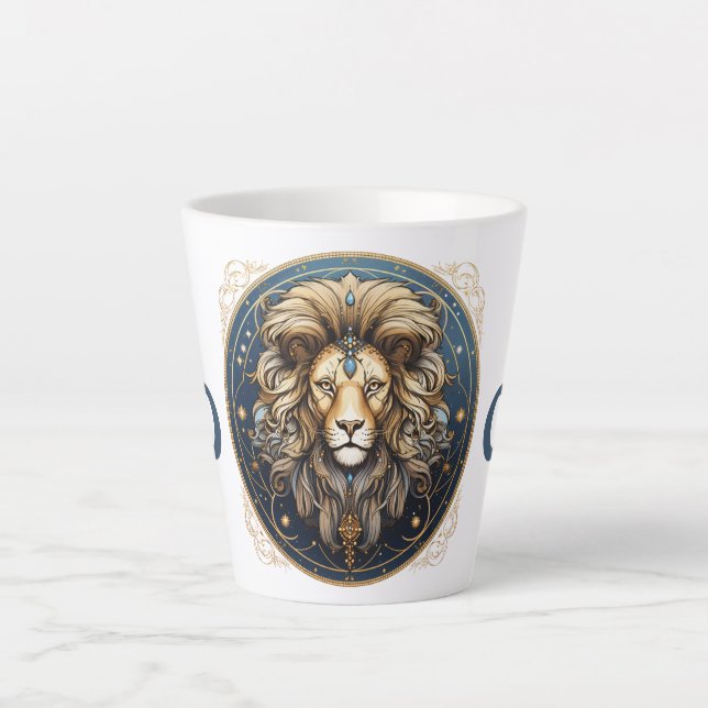 Striking Leo Symbol Artwork Latte Mug (Front)