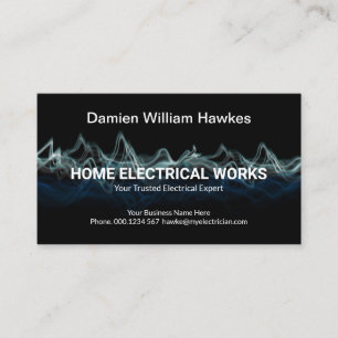 Striking Lightning Electric Waves  Electrician Business Card