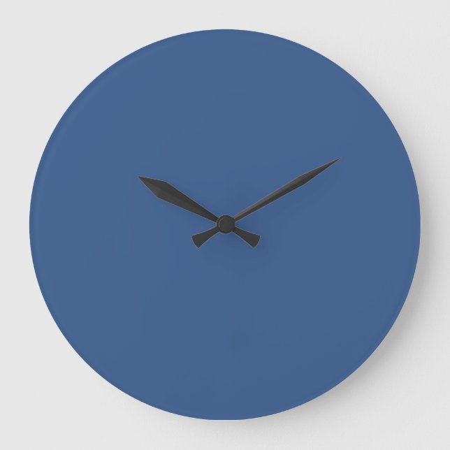 Striking Mid-tone Blue Solid Colour Pairs 2022 Tre Large Clock (Front)