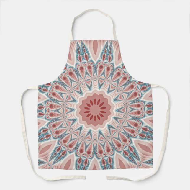 Striking Modern Kaleidoscope Mandala Fractal Art Apron (Front)