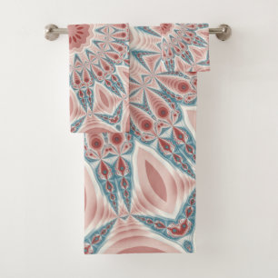 Striking Modern Kaleidoscope Mandala Fractal Art Bath Towel Set