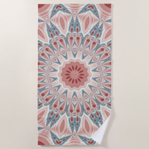 Striking Modern Kaleidoscope Mandala Fractal Art Beach Towel