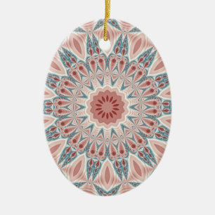 Striking Modern Kaleidoscope Mandala Fractal Art Ceramic Ornament