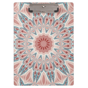 Striking Modern Kaleidoscope Mandala Fractal Art Clipboard