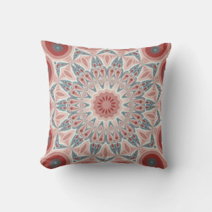 Striking Modern Kaleidoscope Mandala Fractal Art Cushion
