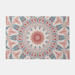Striking Modern Kaleidoscope Mandala Fractal Art Doormat