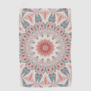 Striking Modern Kaleidoscope Mandala Fractal Art Golf Towel