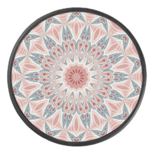 Striking Modern Kaleidoscope Mandala Fractal Art Hockey Puck