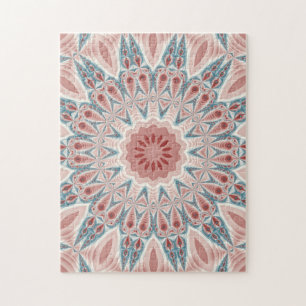 Striking Modern Kaleidoscope Mandala Fractal Art Jigsaw Puzzle