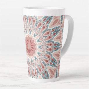 Striking Modern Kaleidoscope Mandala Fractal Art Latte Mug