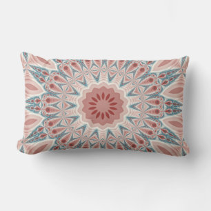 Striking Modern Kaleidoscope Mandala Fractal Art Lumbar Cushion