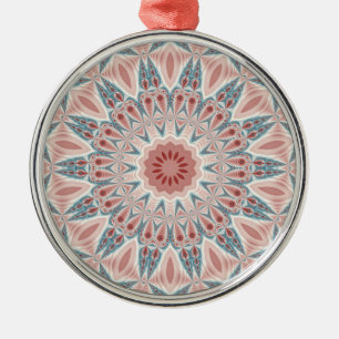 Striking Modern Kaleidoscope Mandala Fractal Art Metal Ornament