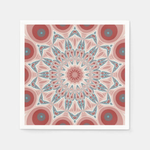 Striking Modern Kaleidoscope Mandala Fractal Art Napkin