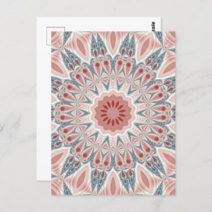 Striking Modern Kaleidoscope Mandala Fractal Art Postcard