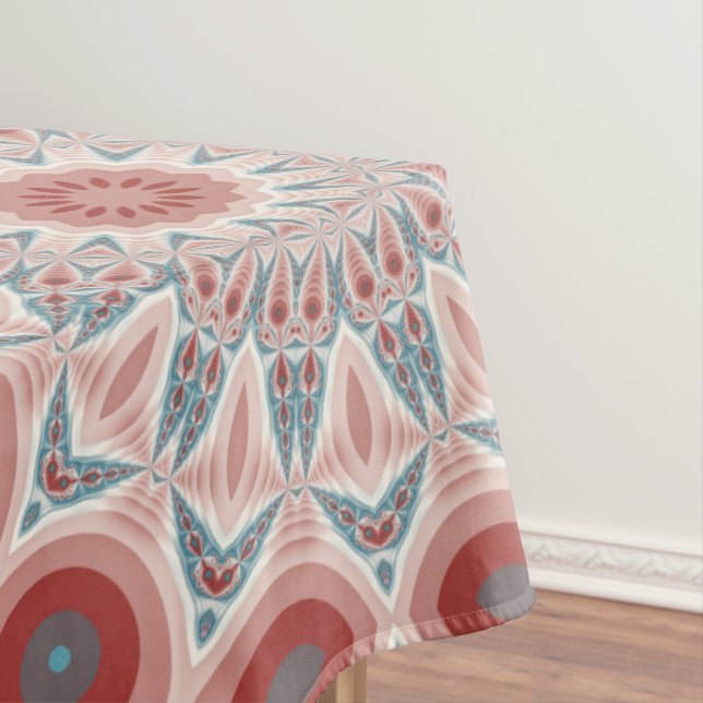 Striking Modern Kaleidoscope Mandala Fractal Art Tablecloth (In Situ)
