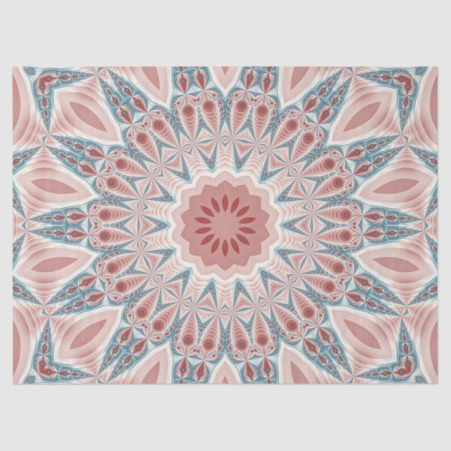 Striking Modern Kaleidoscope Mandala Fractal Art Tissue Paper (Front)