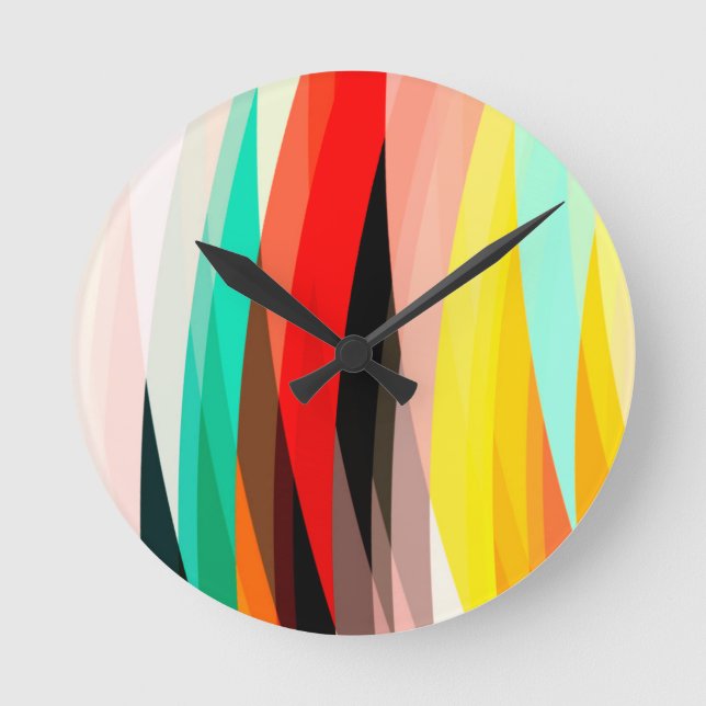 Striking Multicolored Round Clock (Front)