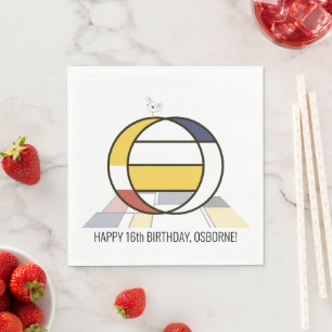 Striking Neoplasticism Style Monogram. Letter O Napkin