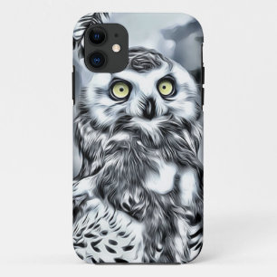 Striking Owl On Winter Branch Cell Phone Case