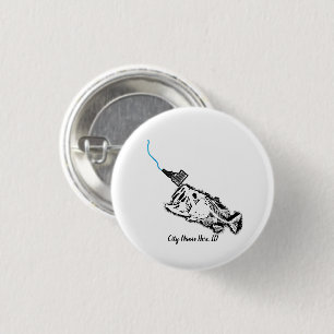 STRIKING PATRIOT ID -CUSTOM CITY NAME ONE BAD BASS 3 CM ROUND BADGE