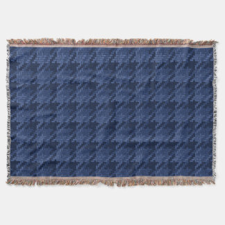 Striking pattern of blue shapes throw blanket