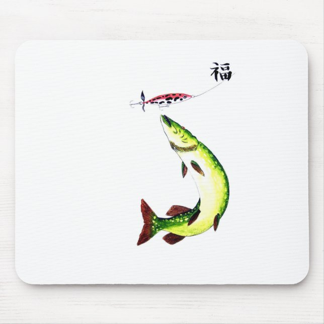 Striking Pike fishermans dream Mouse Pad (Front)
