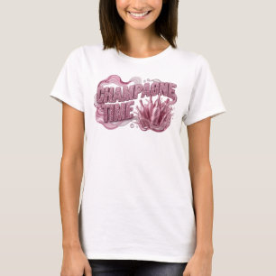 Striking Pink CHAMPAGNE TIME Slogan Tee