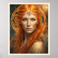 Striking Portrait of a Redhead Woman Long Hair