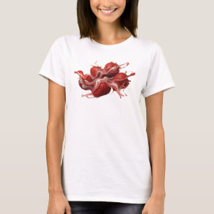 Striking Red Abstract Strawberries Art Composition T-Shirt