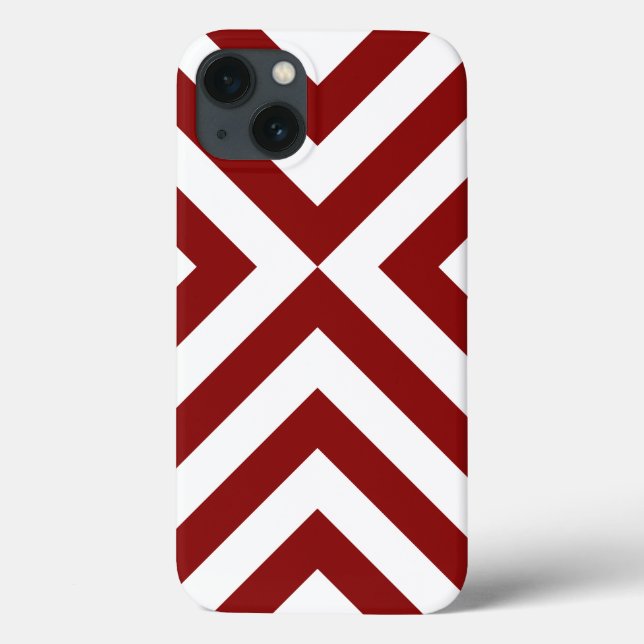 Striking Red and White Chevrons Case-Mate iPhone Case (Back)