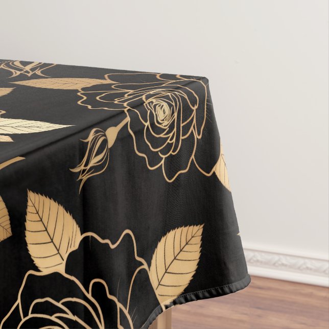 Striking rose and bud composition  tablecloth (In Situ)