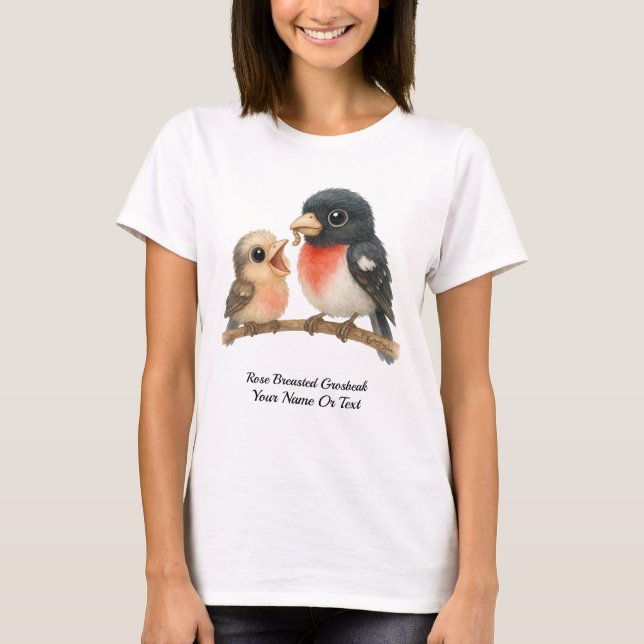 Striking Rose Breasted Grosbeak T-Shirt (Front)