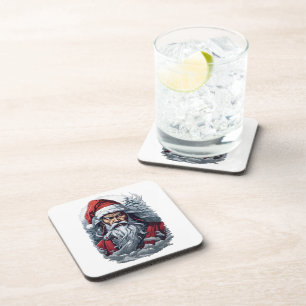 Striking Samurai Santa Claus Coaster