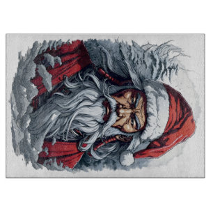 Striking Samurai Santa Claus Cutting Board
