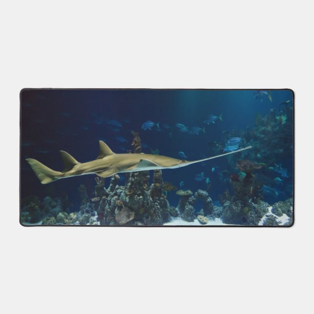 Striking Sawfish Underwater Desk Mat (Front)