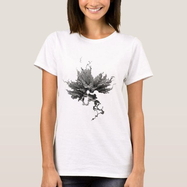 Striking Silver ABSTRACT ART Design T-Shirt (Front)