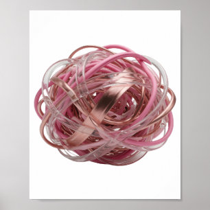 Striking Silver ABSTRACT ART Graphic Design Poster