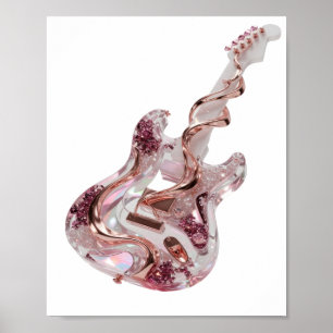 Striking Silver ABSTRACT ART Graphic Design v2 Poster