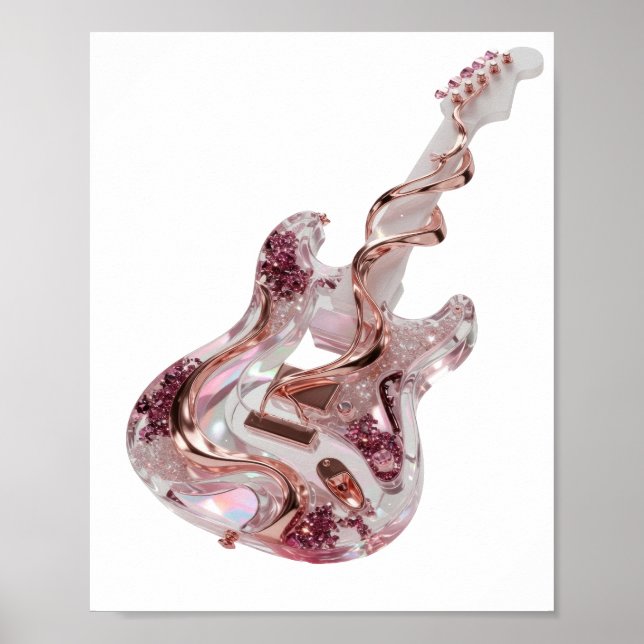 Striking Silver ABSTRACT ART Graphic Design v2 Poster (Front)