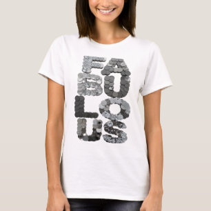 Striking Silver FABULOUS Text Design T-Shirt